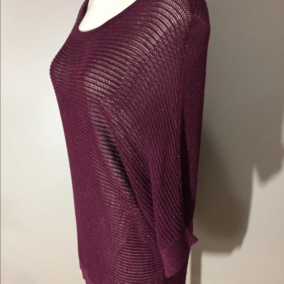 APT9 Burgundy Sweater 3/4 Sleeve Sparkle XL - Picture 5 of 14